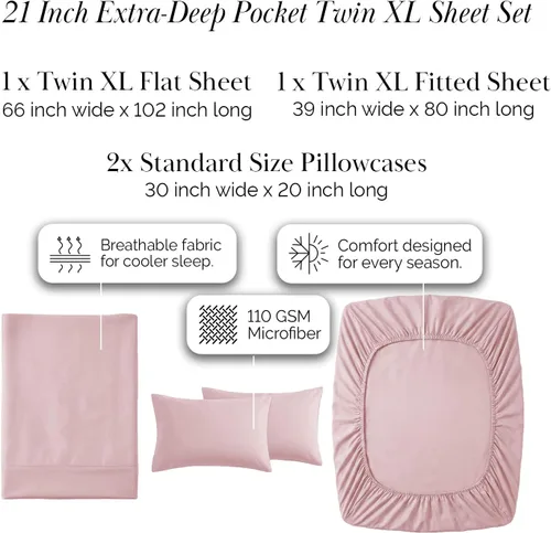 Miniatura 410 de Southshore Fine Living, Inc. Juego de 7 piezas de sábanas King divididas para cama ajustable, juego de sábanas King divididas con bolsillo de 21