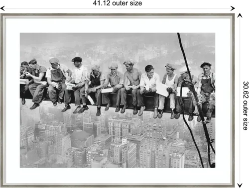 Miniatura 4 de Amanti Art Lienzo decorativo enmarcado para pared, 31 x 41 pulgadas, almuerzo en un rascacielos 1932 por Charles C. Ebbets, arte de pared