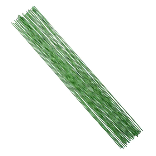 DECORA Alambre de tallo floral verde calibre 18 para hacer flores artificiales, 16 pulgadas, 50 unidades AD037S2P50F