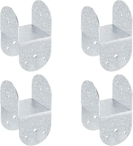 Miniatura 3 de GBGS - Paquete de 4 conectores de poste 4x4, soporte extensor, calibre 14, plateado Conector de poste a haz