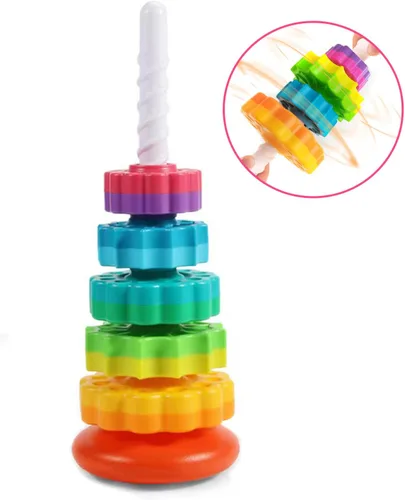 Miniatura 3 de LUCKFUTURE Juguetes giratorios apilables, juguetes educativos para niños pequeños, anillos apilables juguetes para bebés, juguetes Montessori