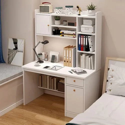 Miniatura 6 de Escritorio de escritura para niños, escritorio de oficina de madera contemporáneo, mesa de estudio resistente para oficina en casa, mesa de trabajo