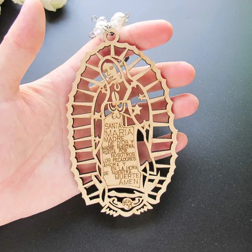 Miniatura 3 de 12 llaveros de Nuestra Señora de Guadalupe con bolsas de regalo Bautizo Recuerdo Marrón, Marrón