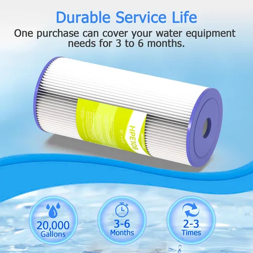 Miniatura 6 de Cartucho de filtro de agua de 20 micrones para toda la casa, filtros de sedimentos plisados para agua de pozo, repuesto para cartuchos FXHSC