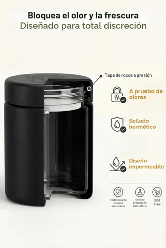 Miniatura 5 de Treehouse Recipientes a prueba de olores (4.1 fl oz), tarros con tapas herméticas para hierbas, especias, café y té, tarros de almacenamiento