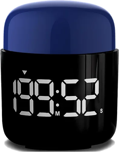 Temporizador de giro de mesa, cronómetro con pantalla LED grande, alarma silenciosa y fuerte, cuenta regresiva de 199 minutos y más, luz nocturna