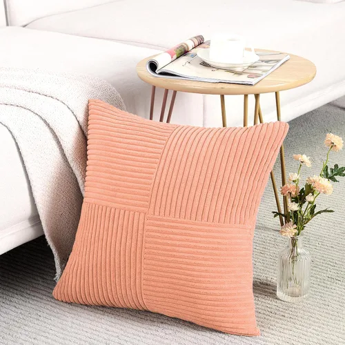 Miniatura 53 de Fancy Homi Juego de 1 funda de cojín cuadrada de color rosa rubor de 14 x 14 pulgadas para sala de estar, dormitorio, sofá cama, sofá, cama, funda