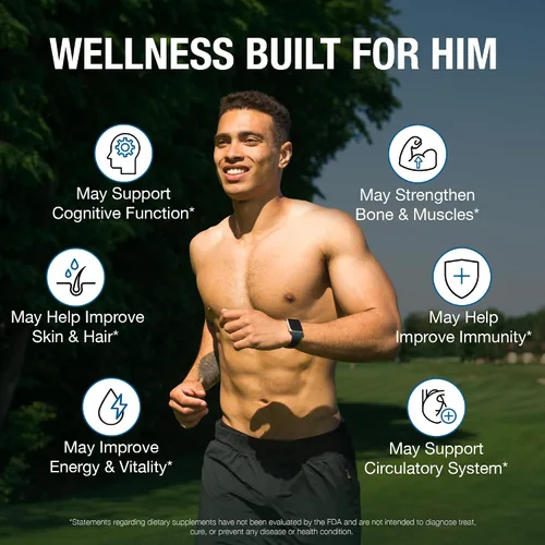Miniatura 4 de Pure By Nature Multivitamínico diario para hombres, suplemento de apoyo inmunológico con ingredientes no transgénicos, vitaminas y minerales