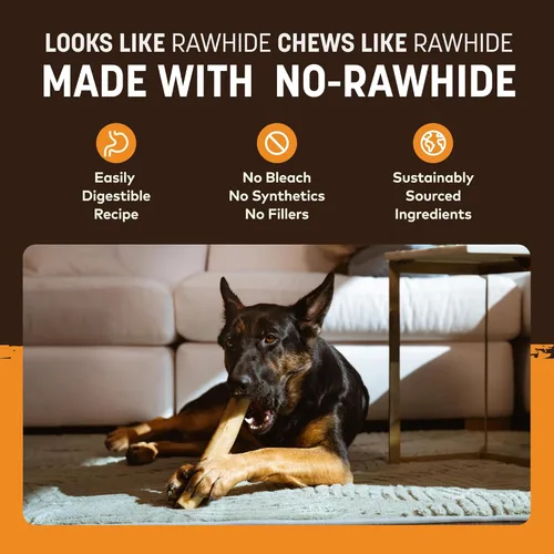 Miniatura 4 de Earth Animal No Hide Chews - Rollos masticables para perros grandes sin cuero crudo de larga duración, pollo - 2