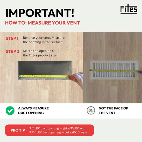Miniatura 3 de Fittes Ventilación de suelo empotrada [Luxe], cubierta minimalista de acero sólido para registro de retorno de aire HVAC, solución de flujo de aire