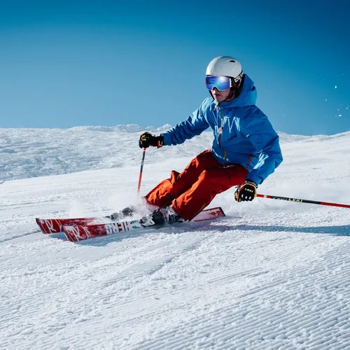 Miniatura 7 de EXP VISION Gafas de esquí magnéticas para snowboard, sin marco, para hombres y mujeres, OTG, lente intercambiable antivaho Azul