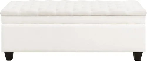 Miniatura 12 de WUTUTUEE Banco Otomán de Almacenamiento de Tela de 51", Banco Otomán de Almacenamiento Rectangular Tapizado Acolchado para Pie de Cama, Banco