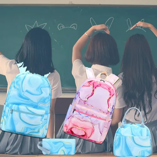 Miniatura 55 de LOIDOU Mochila para adolescentes y niñas, mochila escolar con lonchera y estuche para lápices, juego de bolsas escolares 3 en 1