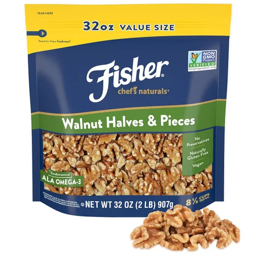 Miniatura 10 de Fisher - Nueces picadas, 16 onzas, nueces cultivadas en California, sin sal, naturalmente sin gluten, sin conservantes, sin OMG