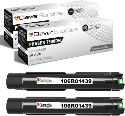 Miniatura 295 de CS compatible Xerox Phaser 6510/WorkCentre 6515 (106r03480) 2 cartuchos de tóner negro para Phaser 6510, WorkCentre 6515 2 negro