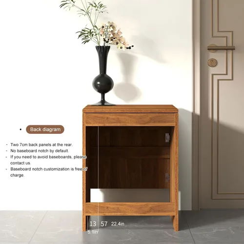Miniatura 5 de Gabinete de almacenamiento con puertas para robot aspirador, mesa auxiliar para oficina en casa, estante independiente de madera para sala de estar