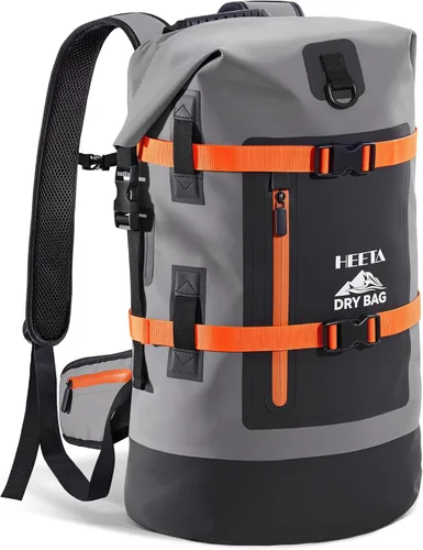 Miniatura 9 de HEETA - Bolsas secas impermeables para hombres y mujeres, mochila de 40 L, con parte superior enrollable, mochila de senderismo resistente para Verde