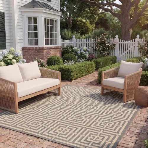 Miniatura 23 de SAFAVIEH Courtyard Collection CY6937 - Alfombra decorativa para interiores y exteriores, impermeable, fácil de limpiar, 2 pies 3 pulgadas x 6 pies 7