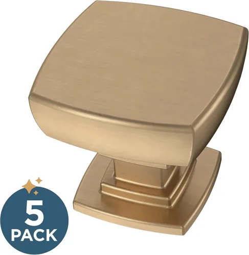 Miniatura 2 de Franklin Brass Parow - Perillas de gabinete (paquete de 5) Manijas de bronce champán para cajones de muebles de tocador, cocina, puerta, baño