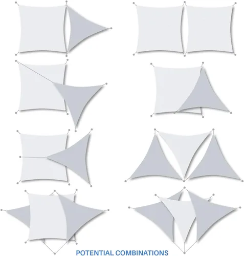 Miniatura 5 de E&K Sunrise 20 x 20 pies Toldo rectangular para sombra con anillo, cubierta de sombra con protección UV, para pérgola, patio, jardín, terraza