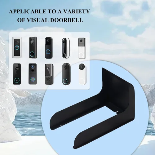Miniatura 2 de Funda para timbre de puerta, protector de timbre de metal negro, protector de timbre de video pequeño, cubierta de teclado de control de acceso al