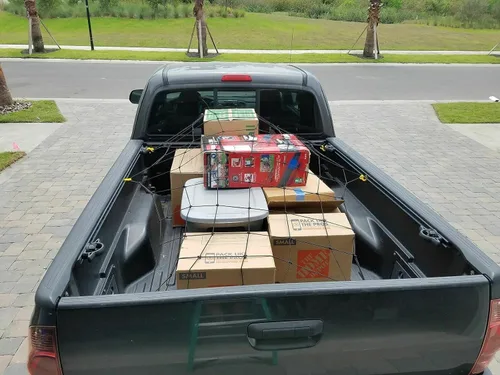 Miniatura 4 de Red de carga con ganchos de amarre para Toyota Tacoma para cama larga de tamaño mediano de 60 x 98 pulgadas, red de carga de malla para camioneta