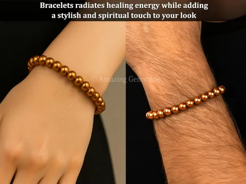Miniatura 605 de Amazing Gemstone Pulsera de cristal para mujeres y hombres, pulsera de cristal curativo de protección, pulsera elástica con cuentas de piedras