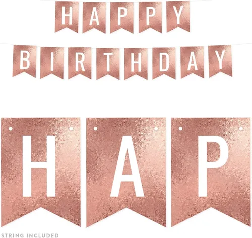 Miniatura 43 de Andaz Press Pancarta decorativa de mosaico con purpurina de oro rosa para fiesta de cumpleaños, 100 años de amor, aproximadamente 5 pies, 1 juego
