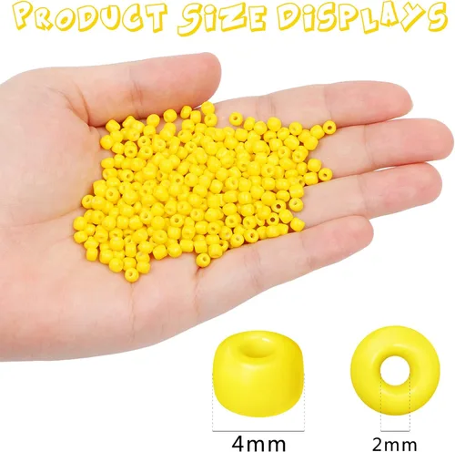 Miniatura 2 de 2200 cuentas de semillas de vidrio a granel, cuentas de poni 6/0 de 0.157 pulgadas a granel para fabricación de joyas, cuentas espaciadoras sueltas
