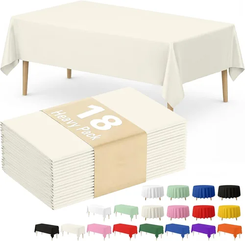 Miniatura 29 de Fixwal Mantel de plástico negro desechable de 54 x 108 pulgadas, mantel rectangular impermeable, paquete de 5 para graduación, decoración de fiesta