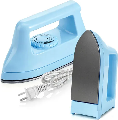 Miniatura 11 de Mini plancha para ropa, plancha de viaje, pequeña máquina eléctrica de prensa de calor para manualidades de camisetas, plancha portátil para la Negro