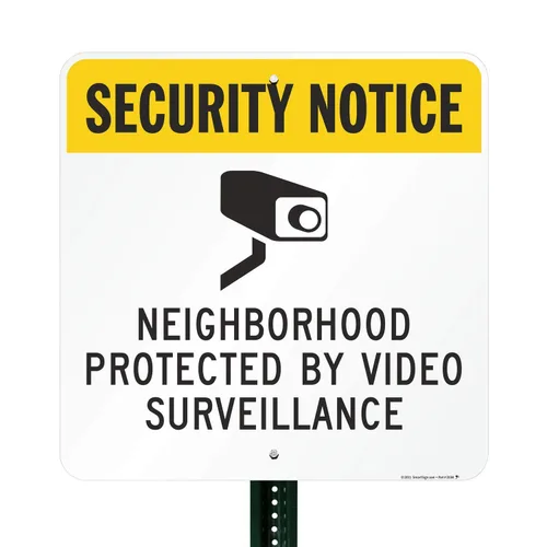 Miniatura 3 de SmartSign Cartel "Barrio Protegido por Videovigilancia" Aluminio de 24 x 24 pulgadas, fabricado en Estados Unidos
