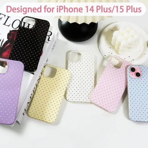 Miniatura 5 de Hython Funda para iPhone Air, diseño estético de lunares lindos, funda simple de 6.5 pulgadas, delgada, antiarañazos, parachoques de TPU suave, a