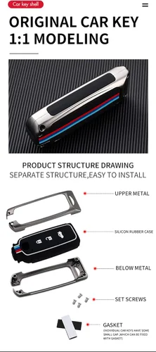 Miniatura 4 de SANRILY Funda luminosa de silicona y aleación de zinc para llavero Mazda 3, 6, CX3, CX5, CX7, CX9, con llavero, color negro