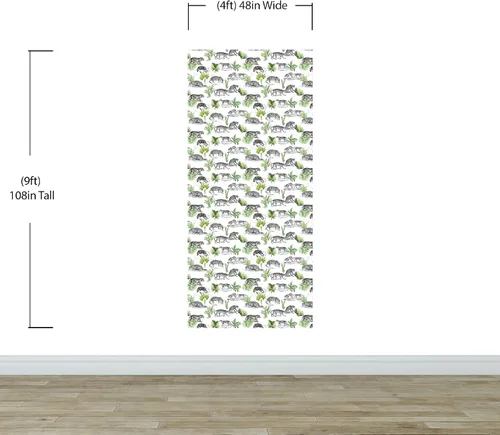 Miniatura 3 de Patrón de papel tapiz de tigre y leopardo. Papel tapiz de selva para habitación de los niños, papel tapiz de safari para despegar y pegar, papel