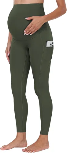 Miniatura 25 de WHOUARE Leggings de maternidad sobre el vientre con bolsillos para mujer, cintura alta, entrenamiento, pantalones de yoga