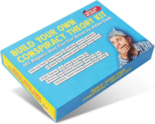 Crea tu propio kit de teoría de conspiración - Divertidos juegos de palabras con imanes de nevera para adultos (451 fichas de palabras)