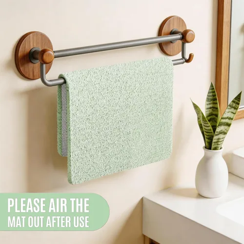 Miniatura 6 de Joyhalo Tapete de ducha antideslizante, de secado rápido, para ducha, bañera, baño, hogar, 17 x 24 pulgadas, color verde menta