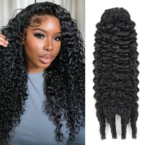 Miniatura 42 de Extensiones de cabello con clip de 12 pulgadas, rizado birmano, negro natural, extensiones de cabello con clip rizado birmano, cabello humano real