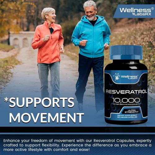 Miniatura 7 de WELLNESS LABSRX Suplemento de resveratrol de 1000 mg, 120 cápsulas (suministro de 60 días), trans-resveratrol de alta pureza ultra fuerte para un