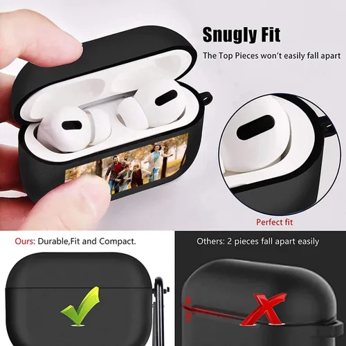 Miniatura 3 de Funda personalizada compatible con AirPods 3 con llavero, personaliza tu foto, texto, nombre para hombres y mujeres