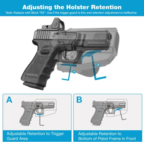 Miniatura 5 de Funda universal OWB para Glock/S&W/Sig/Springfield/CZ/Beretta/Taurus/Canik/FN/ 1911/Walther, se adapta a más de 100 pistolas para pistolas compactas