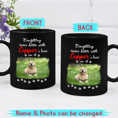 Miniatura 2 de Tazas de café personalizadas, regalo para cumpleaños de amantes de los perros, taza de cerámica de 11 onzas y 15 onzas, taza de café negra