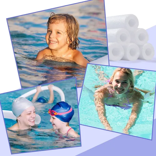 Miniatura 3 de Hanaive 6 paquetes de fideos de piscina, tubo de espuma flotante para natación de 52 pulgadas, fideos huecos a granel, flotadores resistentes