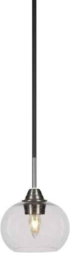 Miniatura 197 de Toltec Lighting Paramount - Mini colgante de 1 luz en acabado negro mate con cristal de arte perla de 7 pulgadas y estilo negro