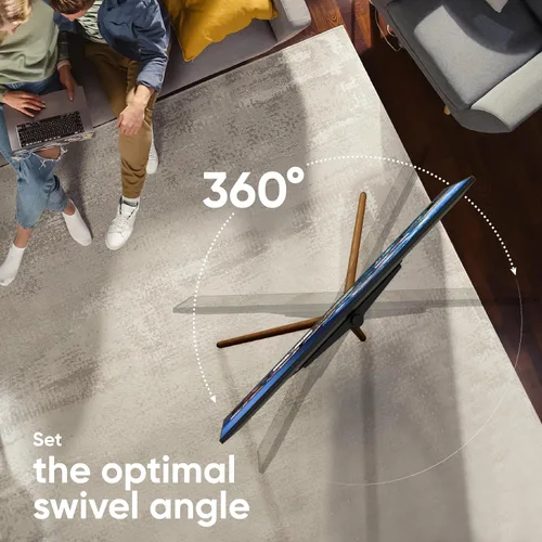 Miniatura 5 de ONKRON Soporte de TV con caballete para pantalla de 32 a 65 pulgadas de hasta 77 libras, soporte de trípode giratorio de 360°, altura ajustable