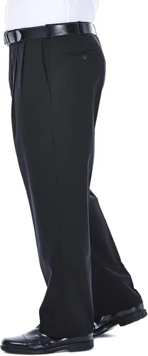 Miniatura 5 de Haggar Para hombre, sin planchado, color caqui, ajuste clásico, plisado frontal, tallas regulares y grandes y altas