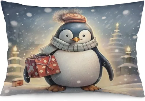 Miniatura 26 de Fundas de almohada de primavera con bonitos muñecos de nieve, fundas de almohada rústicas para vacaciones, funda de almohada tamaño Queen