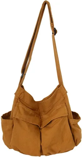 Miniatura 11 de GAXOS Bolso bandolera estético para la escuela, estilo vintage, de lona negra, para mujer, bolso de hombro para laptop