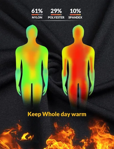Miniatura 4 de BALEAF Ropa interior térmica para hombre, sin costuras, cálida, atlética, de secado rápido, capa base para clima frío